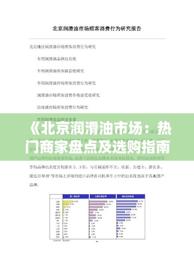 《北京潤滑油市場：熱門商家盤點及選購指南》