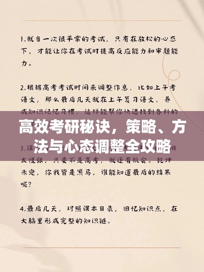 高效考研秘訣，策略、方法與心態(tài)調(diào)整全攻略