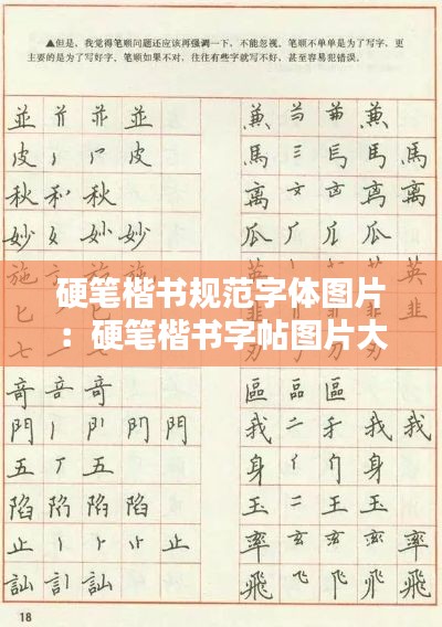 硬筆楷書規(guī)范字體圖片：硬筆楷書字帖圖片大全 常用字 