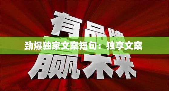 勁爆獨家文案短句：獨享文案 