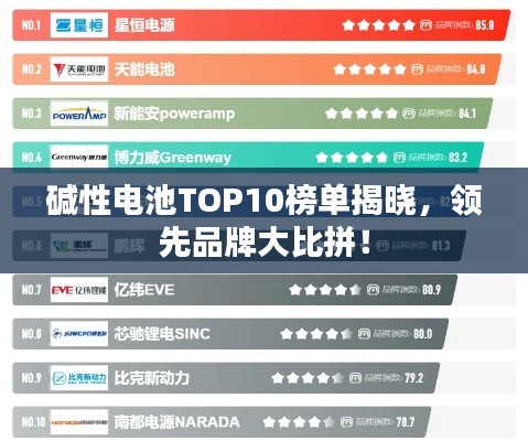 堿性電池TOP10榜單揭曉，領先品牌大比拼！