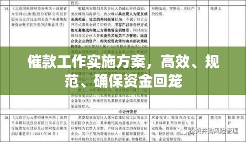 催款工作實施方案，高效、規(guī)范、確保資金回籠