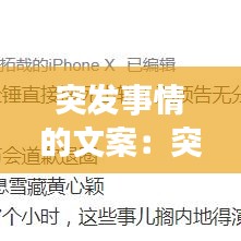 突發(fā)事情的文案：突發(fā)事情的感慨的句子 