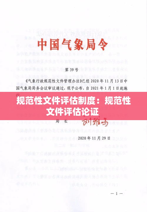 規(guī)范性文件評(píng)估制度：規(guī)范性文件評(píng)估論證 