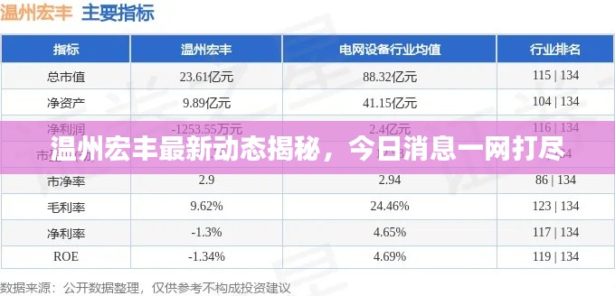 溫州宏豐最新動(dòng)態(tài)揭秘，今日消息一網(wǎng)打盡