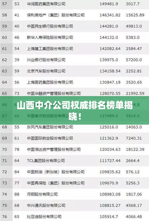 山西中介公司權(quán)威排名榜單揭曉！