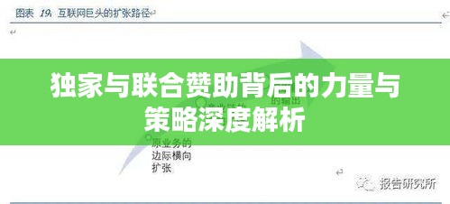 獨家與聯(lián)合贊助背后的力量與策略深度解析