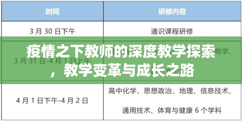 疫情之下教師的深度教學(xué)探索，教學(xué)變革與成長(zhǎng)之路